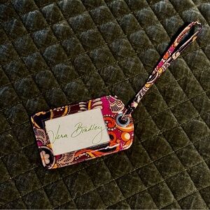 Vera Bradley Purple/Orange/Pink Patterned Laminated Luggage Tag